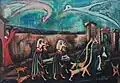 "L'enterrement", huile sur toile 1967-1969