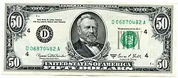 Avers d'un billet de 50 dollars américains
