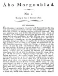 Åbo Morgonblad n°1 (1821)