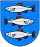 Armoiries de la province suédoise d'Ångermanland, représentant trois poissons.