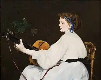 La Joueuse de guitare (vers 1866), Farmington, Hill–Stead Museum&nbsp;(en).