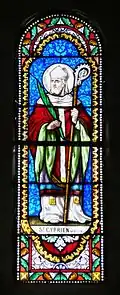 Vitrail représentant saint Cyprien, martyr.