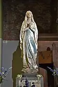 Statue de Notre Dame de Lourdes, plâtre, maison Raffl. Eglise de Comines France