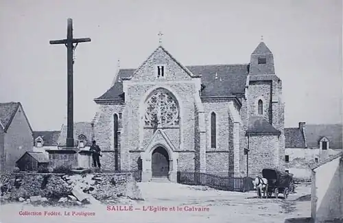 Carte postale ancienne de l'église Saint-Clair.