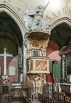 La chaire en bois et gypserie du XVIIIe&nbsp;siècle