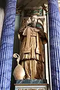Statue de saint François de Sales, détail du retable.