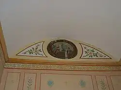 Peinture médaillon de l'Annonciation.