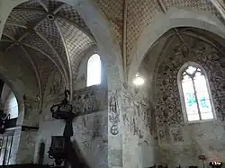 Vue d'ensemble transept ouest : saint Michel, Triptyque de la Croix et Arbre de Jessé