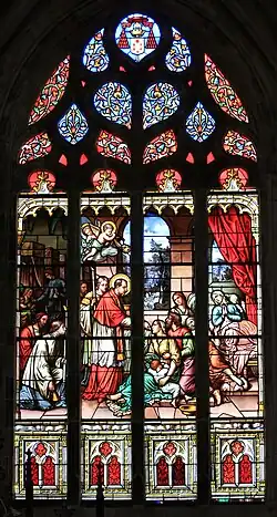 Vitrail : Saint Charles Borromée donnant le viatique aux pestiférés de Milan