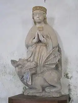 La statue de sainte Marguerite (XVe&nbsp;siècle).