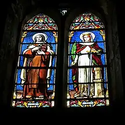 Vitrail de sainte Thérèse et sainte Barbe (1892).