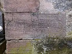 Bénédiction de la première pierre de la nouvelle église par l'abbé Rovel.