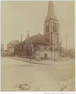 L'église Saint-Saturnin de Gentilly en 1901, cliché d'Eugène Atget.