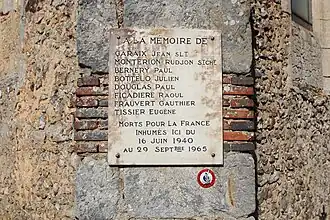 Plaque militaire.