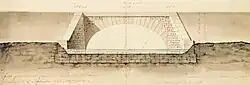 Élévation du pont de Blèves par Louis Bruyère en 1791.