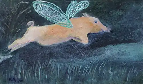 Enfin « libre », acrylique sur toile, 27x46cm, 2017.