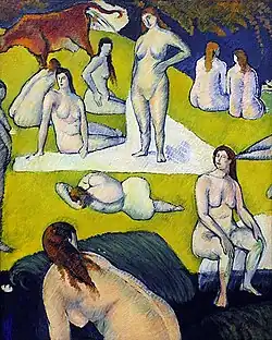 Baigneuses à la vache rouge (1889, daté 1887), Paris, musée d'Orsay.