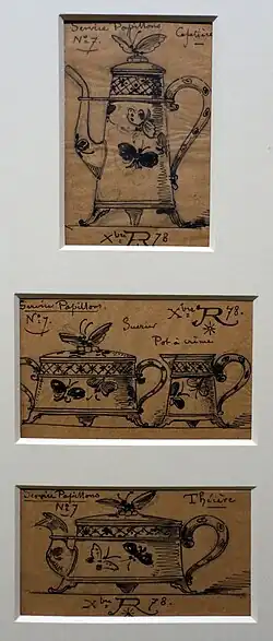 Projet pour le service Papillons, 1878, Paris musée d'Orsay.