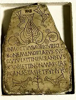 Épitaphe d'Ursus, Ve&nbsp;siècle.