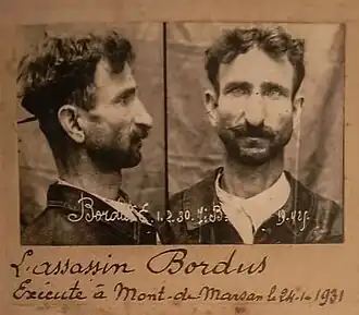 Photo d'identité judiciaire d'Étienne Bordus.