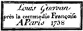 Étiquette Louis Guersan, 1738