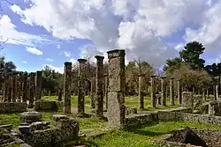La palestre d'Olympie, utilisée pour les sports de combat tels que la lutte.