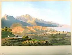 Alouchta en 1856 : peinture de Carlo Bossoli,