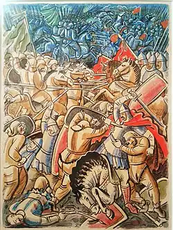 Ivan Padalka&nbsp;(uk), esquisse pour une illustration destinée au Le Dit de la campagne d'Igor, 1928.