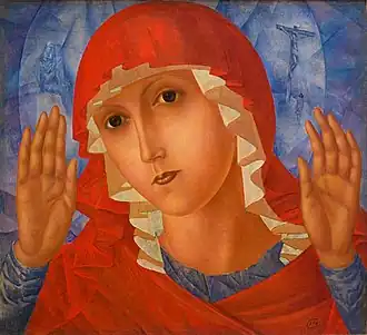 N.D. de la Tendresse des Cœurs Maléfiques(1914-1915), par Petrov-Vodkin