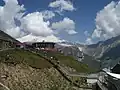 Panorama sur le mont Elbrouz, au-dessus de la vallée de la Baksan