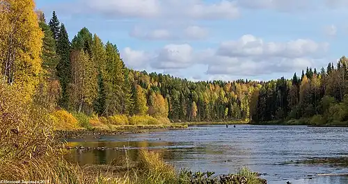 Rivière Oukhta en automne.