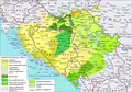 Carte russe des parlers du dialecte chtokavien du serbo-croate.