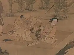 Le lettré Fu Sheng transmettant l'ouvrage des documents (détail).