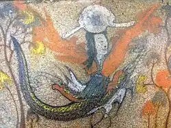Nu Wa, déesse de la lune. Peinture murale, tombe d'Ohoe, n°4, VIe – VIIe&nbsp;siècle. Ji'an (Jilin)