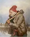 The Woodcutter (Le Bûcheron), peinture à l’huile, 1857