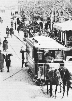 Ligne 5 vers 1880, stand de fleurs