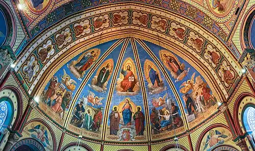 Le plafond semi-circulaire de l'abside par Jean-Louis Bézard.