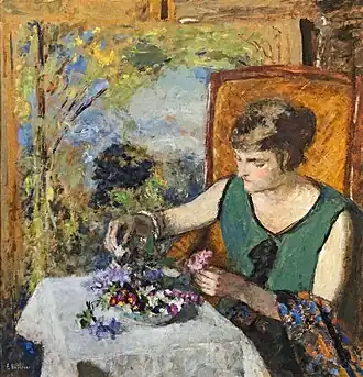 Femme au bouquet,  Édouard Vuillard  (1925)