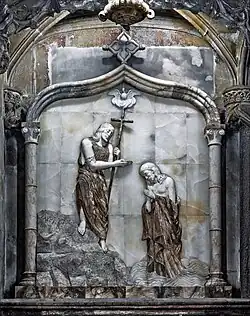 Bas relief du baptême du Christ