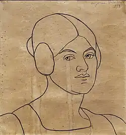 Autoportrait de 1893, crayon sur papier.