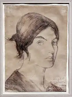 Autoportrait de 1894, crayon sur papier.