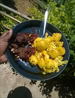 Chèvre grillée aux pommes de terre