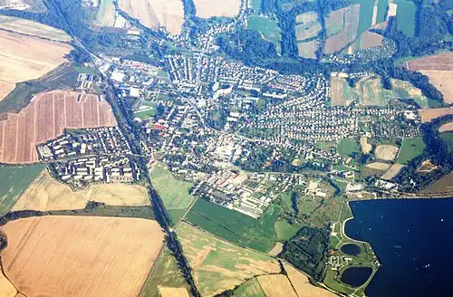 Hlučín : vue aérienne.