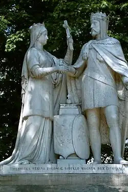 Monument représentant Jogaila et Hedwige à Cracovie