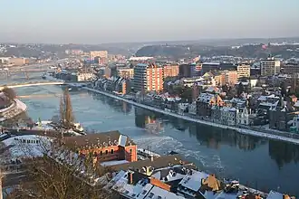 Namur, le confluent de la Meuse et de la Sambre.