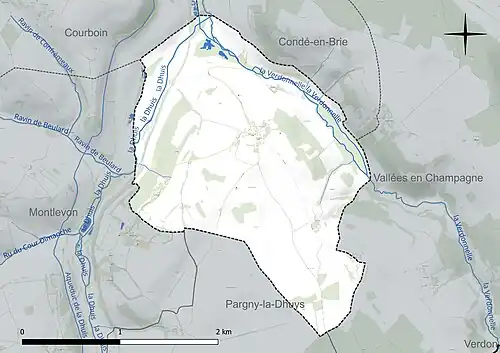 Carte hydrographique de la commune.