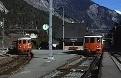 La gare de Sembrancher le 7 novembre 1998.