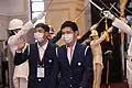 Yang Chuan-hui (à gauche) durant la présentation au palais présidentiel après les Jeux paralympiques.