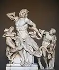 Groupe du Laocoon, H. 1,84&nbsp;m. Musée Pio-Clementino, Vatican