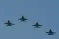 Formation en Finger-Four de F-16 de l'USAF.